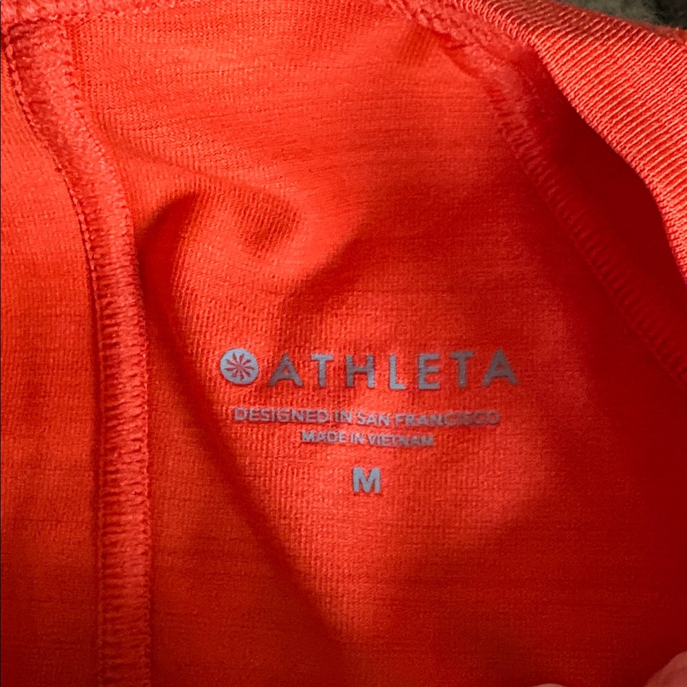 Athleta Bright Red Sleeveless Zip-Front Active Top - Picture 3 of 4